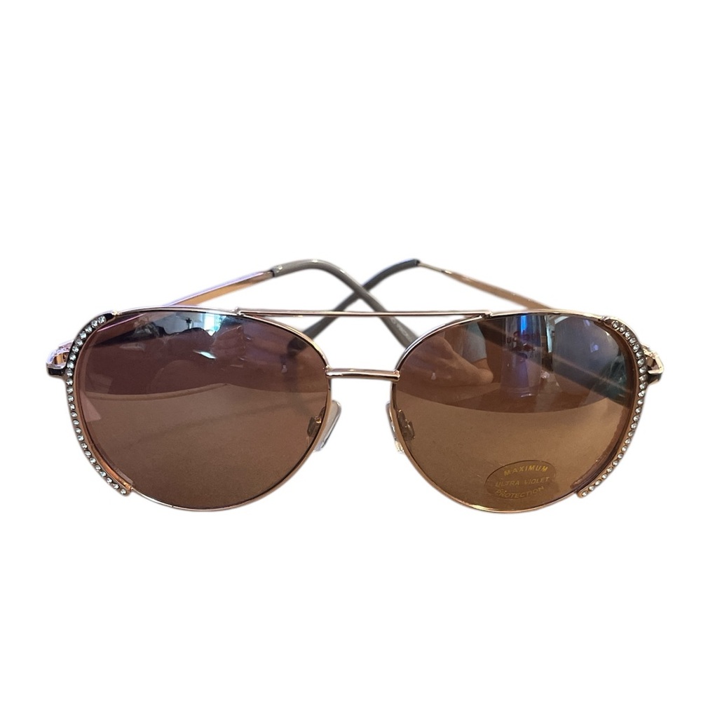 Elegant Embellished Gold Sunglasses